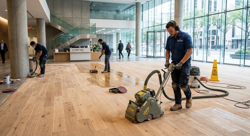 Our team working on Wood Floor Service projects in Golden, CO